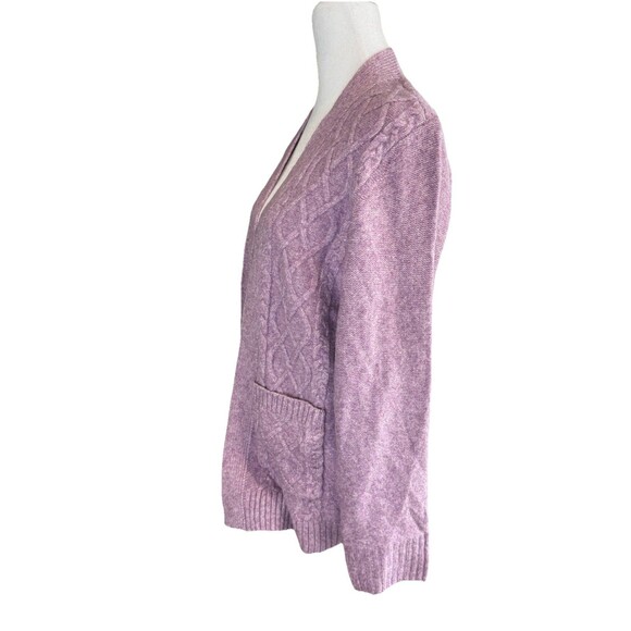 Croft &Barrow Cardigan Women’s Size M Purple Open Front Long Sleeve Knit Sweater - Picture 2 of 8
